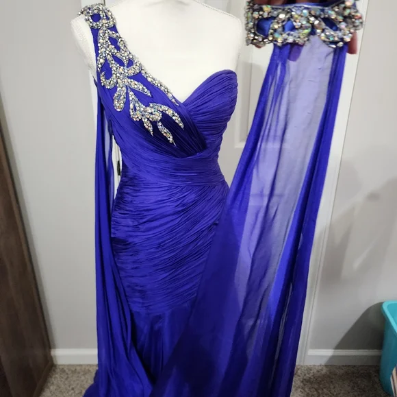Elegant MacDuggal One-Shoulder Gown